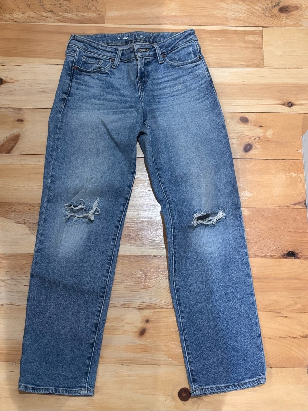 Old Navy Distressed Light Blue Boyfriend Jeans